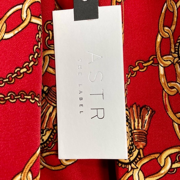 ASTR Chain Reaction Bodysuit Women’s Size M Surplice Wrap Front Long Sleeves - Picture 12 of 12